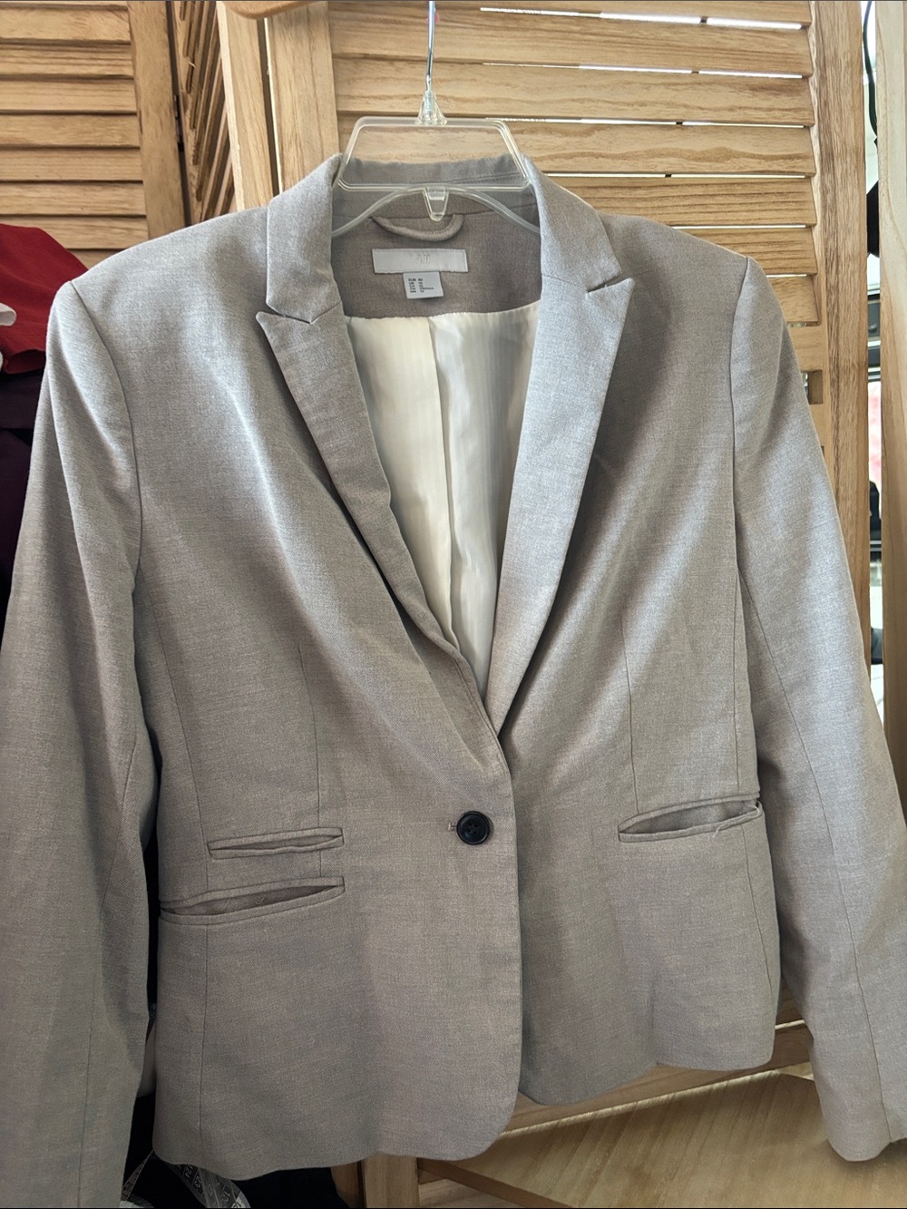 H&M Taupe Tailored Single-Button Blazer 10